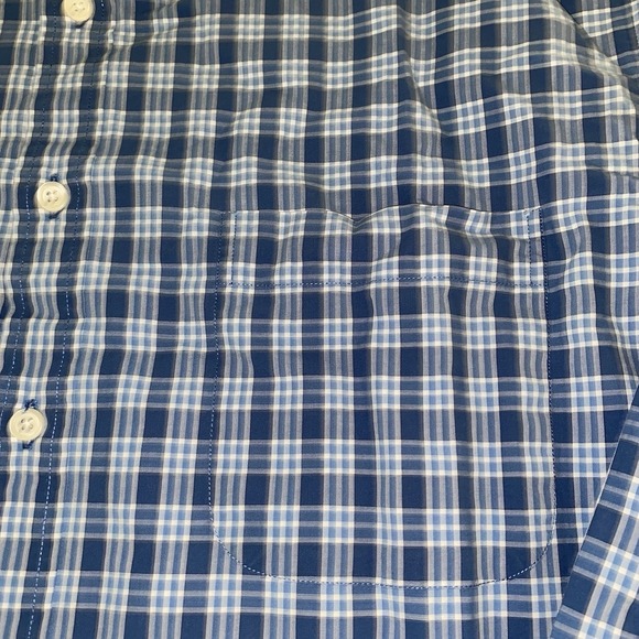 Eddie Bauer Men's L Button Down Shirt‎ Blue White Plaid Long Sleeve 100% Cotton - Picture 2 of 13